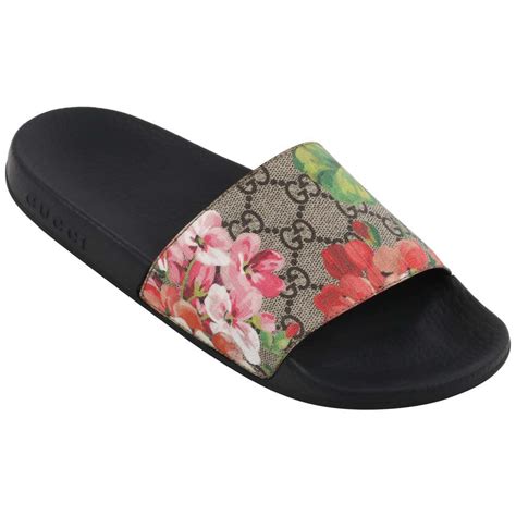 gucci floral slides on sale|floral Gucci slides women.